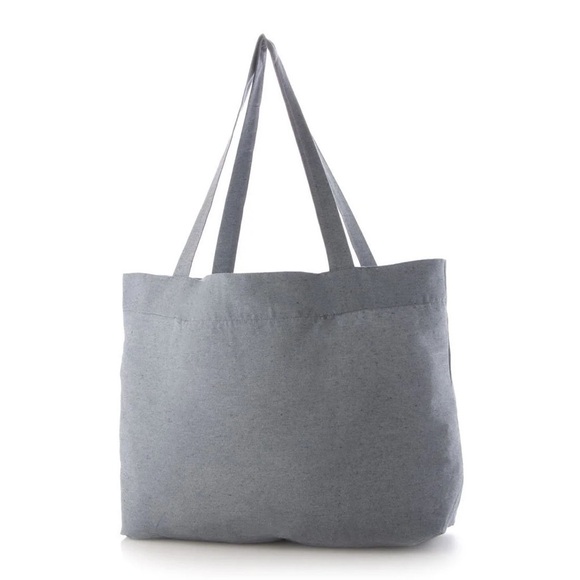 NWOT. Zara Gray Cotton Blend Unisex Plain Logo Shoppers/Tote Bag. - Picture 2 of 6